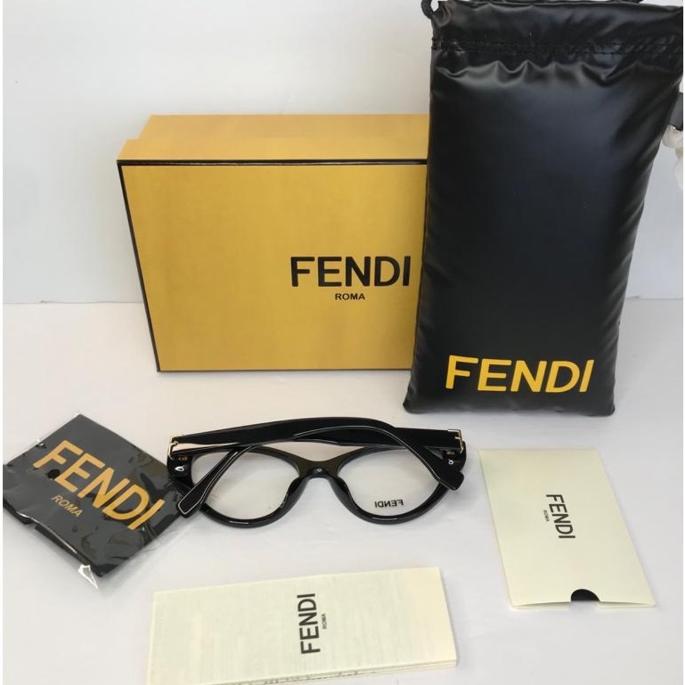 Authentic New Fendi Demo Cat Eye Ladies Eyeglasses FE50020I 001 53. - Picture 10 of 12